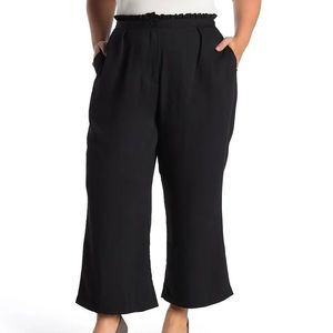 City Chic Frilled Waist Pant Wide Leg Cropped